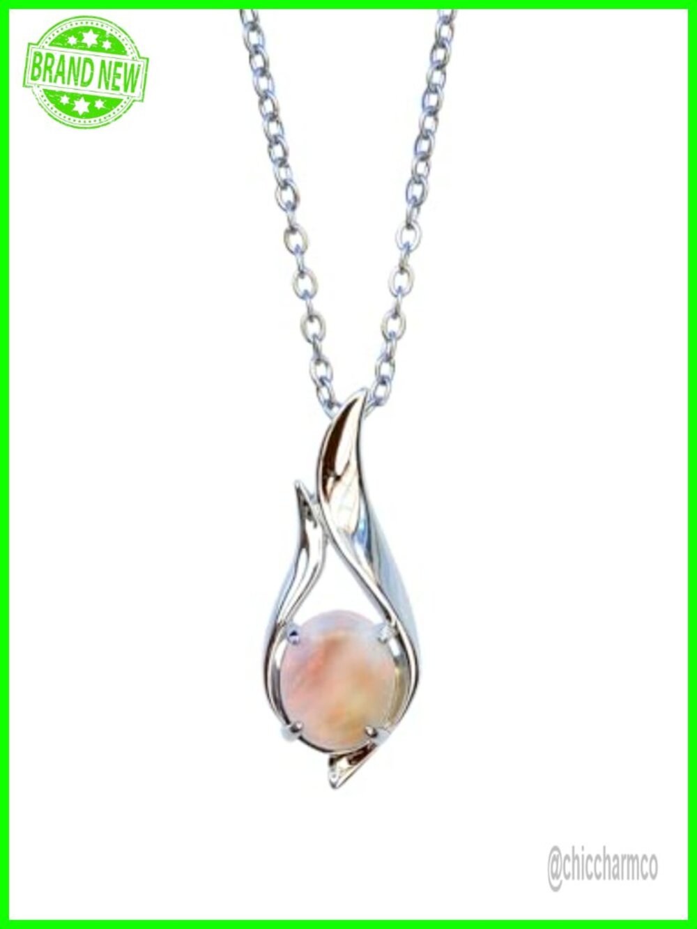 Australian Opal Pendant Necklace Sterling Silver Gold Plated 11x8mm